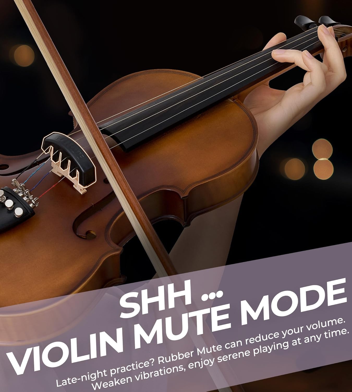 Vangoa Solid Wood Violin 4/4 Full Size Set Fiddle Tiger Pattern, Handcrafted Four by Four Starter Acoustic Violins Kit with Lightweight Hard Case for Beginners, Teens, Adults, Right Handed