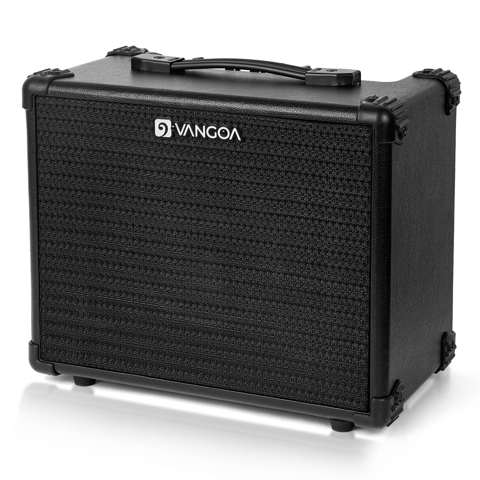 Vangoa Bassgitarrenverstärker, 15 W, tragbarer E-Bass-Combo-Verstärker, klein, für Bass-Übungsverstärker für drinnen und draußen, Schwarz