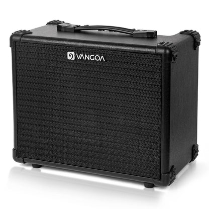 Vangoa Bassgitarrenverstärker, 15 W, tragbarer E-Bass-Combo-Verstärker, klein, für Bass-Übungsverstärker für drinnen und draußen, Schwarz