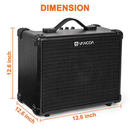 Vangoa Bassgitarrenverstärker, 15 W, tragbarer E-Bass-Combo-Verstärker, klein, für Bass-Übungsverstärker für drinnen und draußen, Schwarz