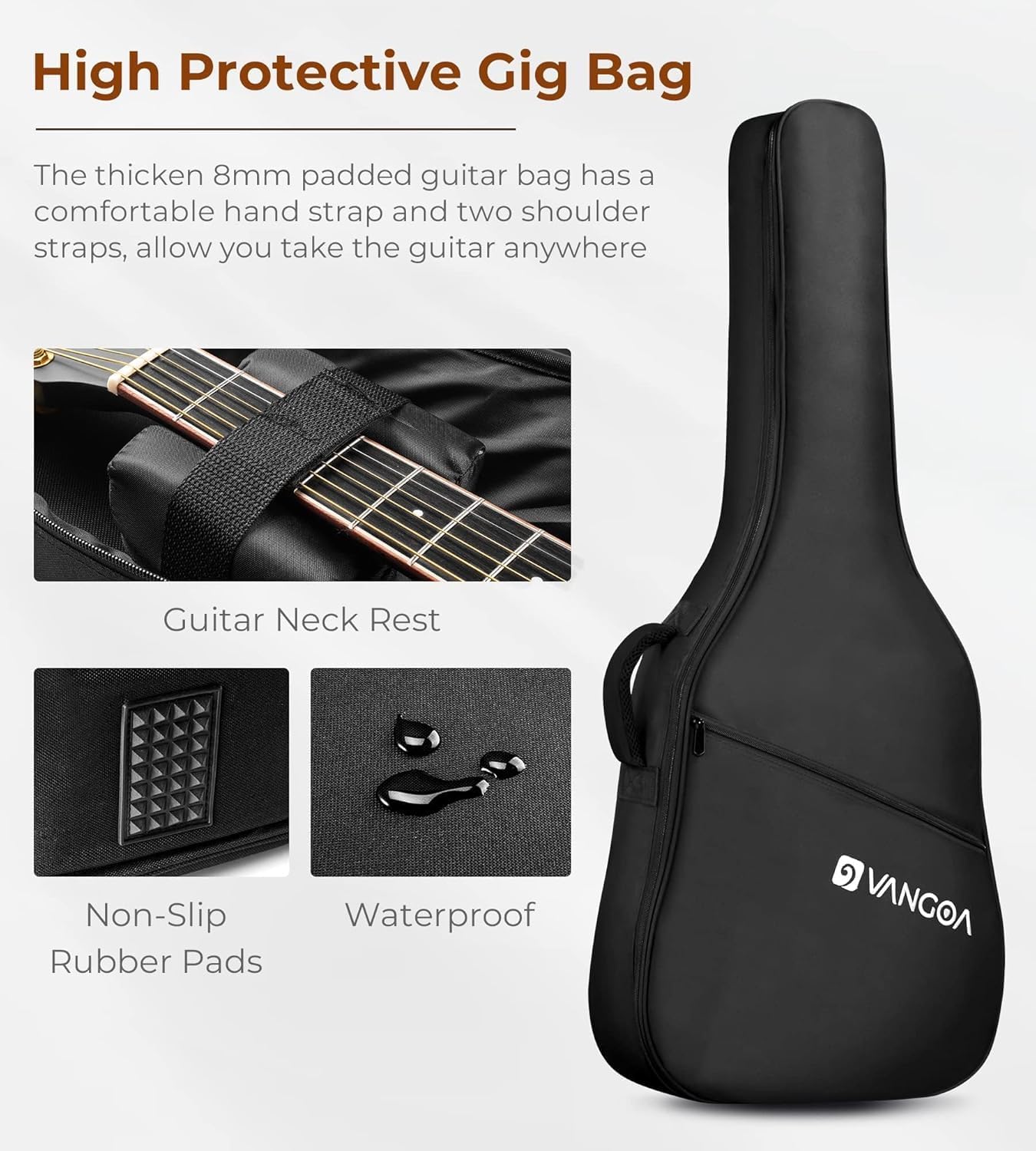 Vangoa VJ100E Electric Acoustic Guitar 3/4 Size - 36 Inch Acoustic Electric Guitar Cutaway Acustica Guitarra Bundle for Beginners and Students, Spruce Top, Guitarra Electro Acustica
