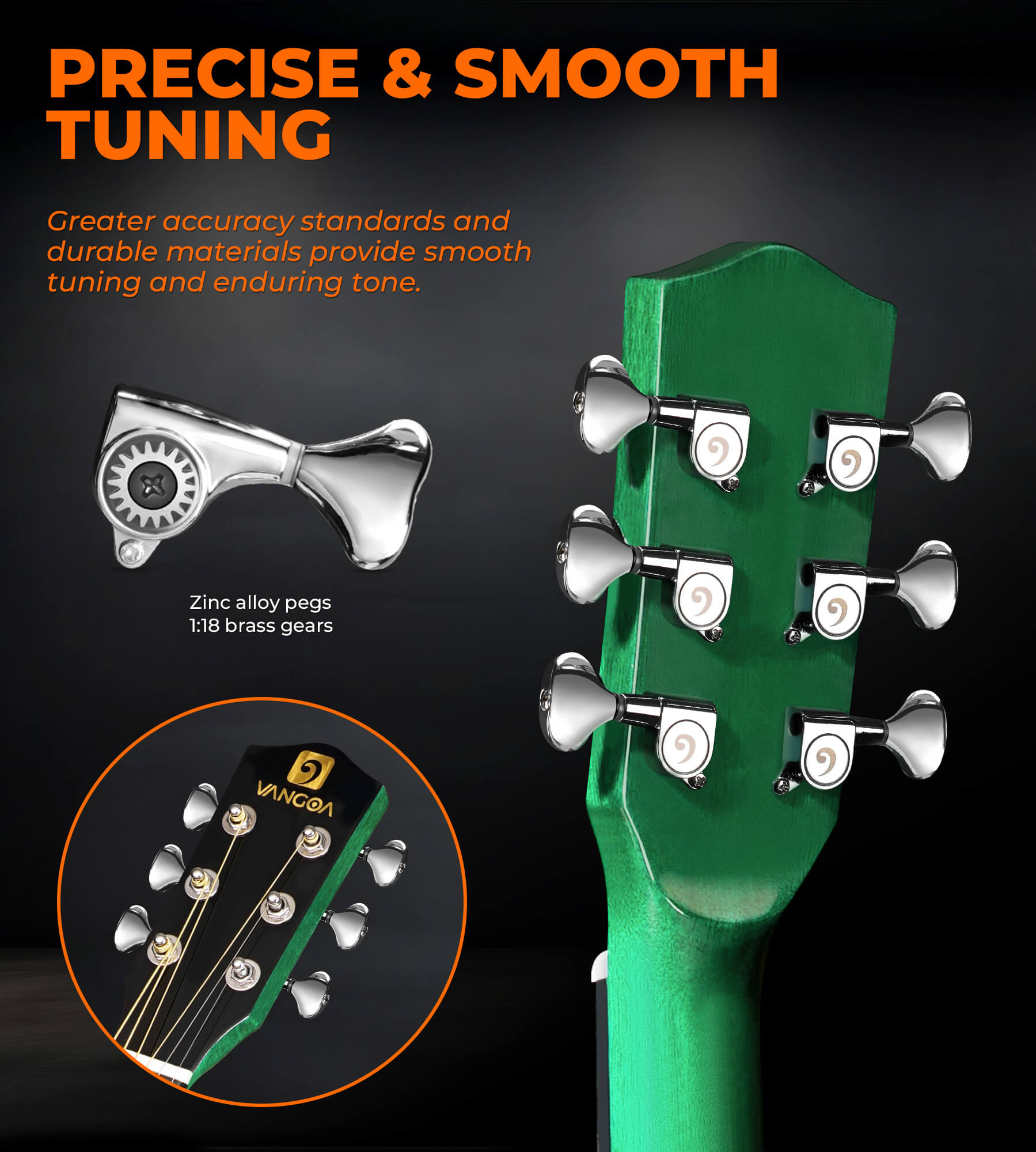 Vangoa Acoustic Electric Guitar Kit, 41 In Jumbo Cutaway Electric Guitars, 4/4 Full-size Acustica-Electrica Guitarra, Starter Bundle, Built-in EQ, For Beginner Adult Teen, Right-Hand Satin Green Burst