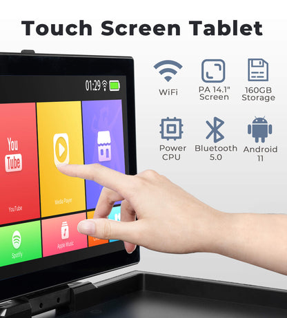 Vangoa Professional Karaoke Machine with Lyrics Display Screen for Adults, Portable Bluetooth Karaoke PA Speaker System with 2 UHF Wireless Microphones Built in 14.1" Touch Tablet & WiFi