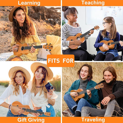 Vangoa 23" Concert Mahogany Ukulele Beginner Kit - Vangoa
