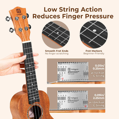Vangoa 23" Concert Mahogany Ukulele Beginner Kit - Vangoa