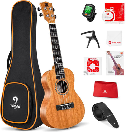 Vangoa 23" Concert Mahogany Ukulele Beginner Kit - Vangoa