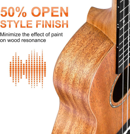 Vangoa 26" Tenor Mahogany Ukulele Starter Bundle - Vangoa