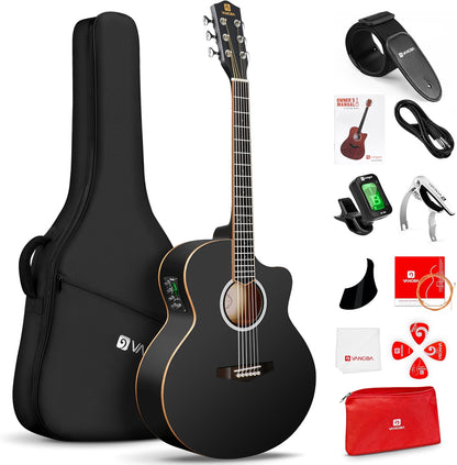 Vangoa 3/4 size electric - acoustic guitar beginner kit, 36 - inch arched - top guitar - Vangoa