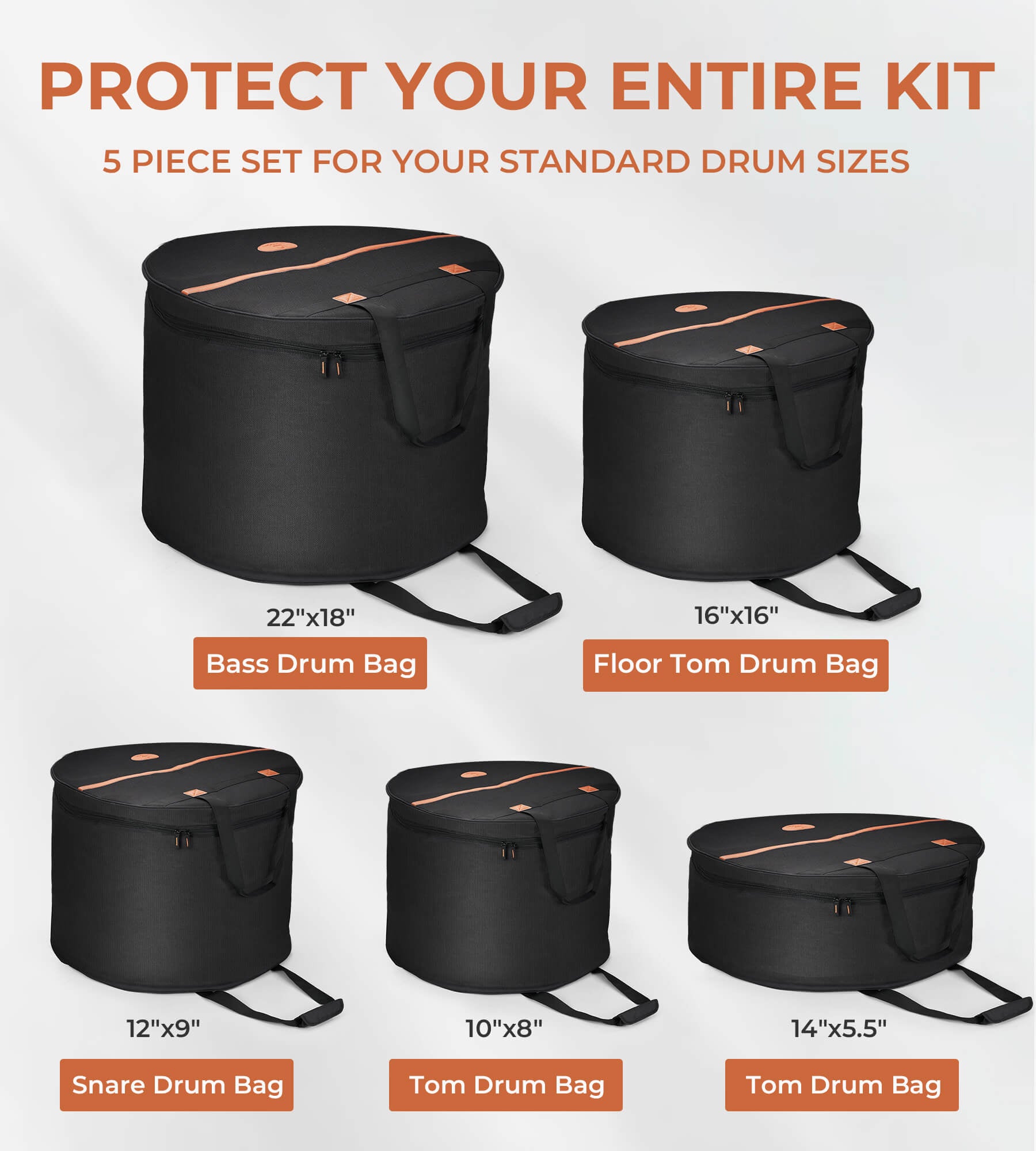 Vangoa 5 - piece drum kit VGB - 1 for standard drum kits - Vangoa