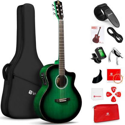 Vangoa Acoustic - Electric Guitar Set, 41" Jumbo Cutaway Electric Guitar, 4/4 Full Size Acustica - Electrica Guitarra, Starter Kit - Vangoa