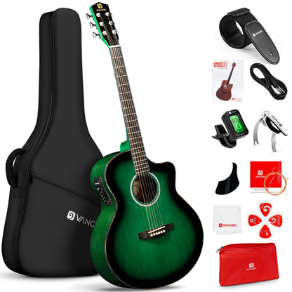 Vangoa Acoustic - Electric Guitar Set, 41" Jumbo Cutaway Electric Guitar, 4/4 Full Size Acustica - Electrica Guitarra, Starter Kit - Vangoa