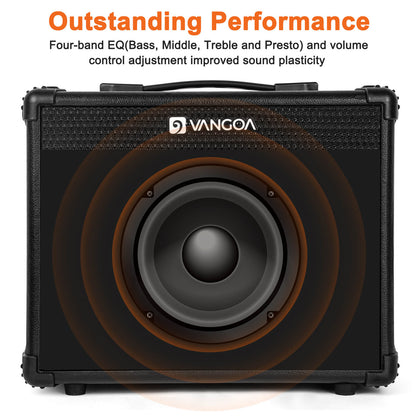Vangoa Bass Speaker 15W Portable Electric Bass Combo Speaker Compact Size - Vangoa