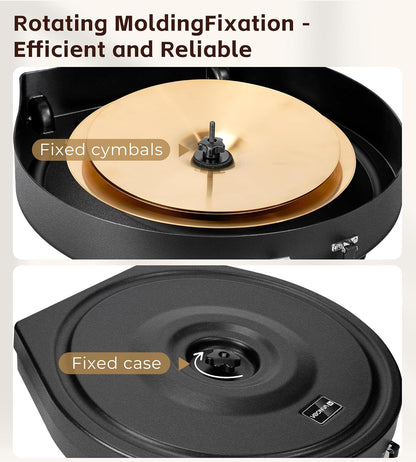 Vangoa Cymbal Case with Wheels and Pull Handle, Rolling Cymbal Vault with Padded Dividers Fits Up to 22" Cymbals (PE - 22), Black - Vangoa
