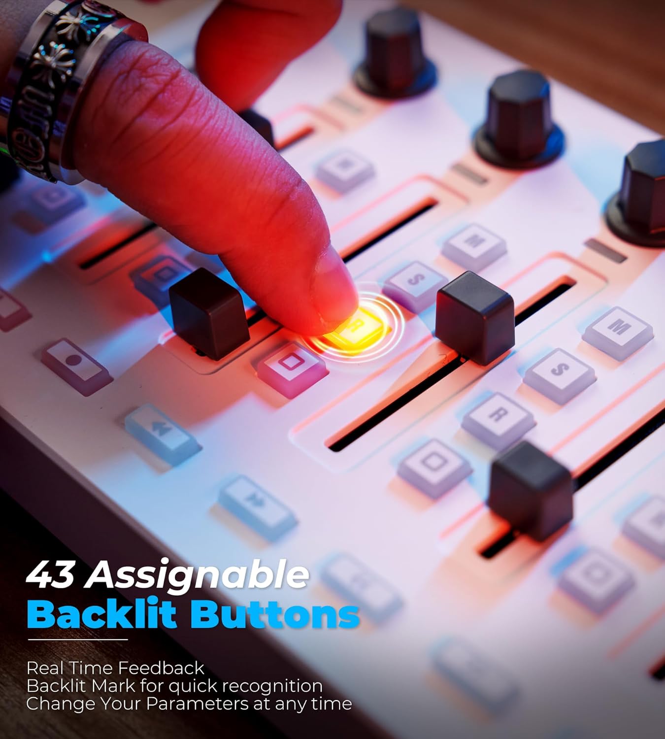 Vangoa Wireless Midi Controller Mixer Silent, Portable USB MIDI Controller Mixing Console - Vangoa