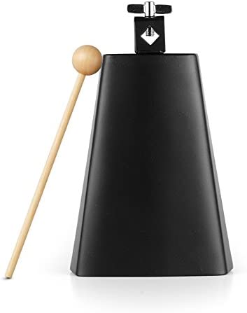 Vangoa 7 inch Metal Steel Cow Bell Noise Maker Cowbell Percussion with Handle Stick for Drumset Cheering Wedding Football Sport Games