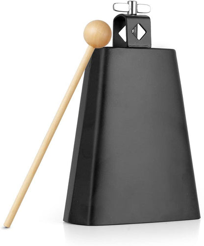 Vangoa 6 inch Metal Steel Cow Bell Noise Maker with Stick for Drumset Kit Percussion