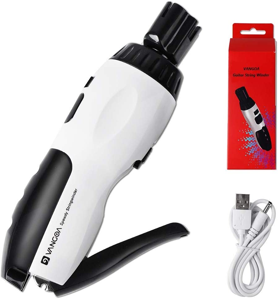 Vangoa Electric String Winder Cutter and Bridge Pin Puller, 3 in 1 Electric Restringing Tool Rechargeable for Guitars Bass Banjo