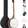 [🇺🇸🇨🇦🇩🇪🇫🇷🇮🇹🇪🇸]Vangoa 5 String Banjo Remo Head Closed Solid Back with beginner Kit 38 Inch