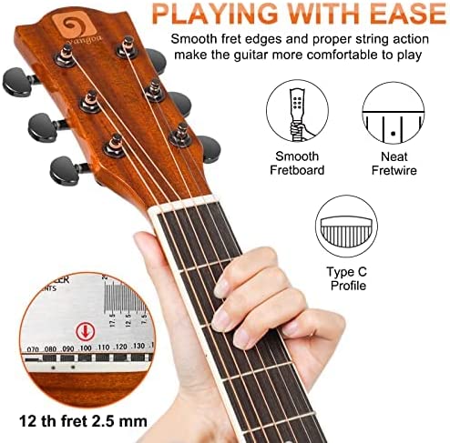 Vangoa Acoustic Guitar Kit for Beginner 41 Inch Cutaway Right Hand