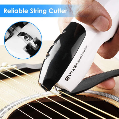 Vangoa Electric String Winder Cutter and Bridge Pin Puller, 3 in 1 Electric Restringing Tool Rechargeable for Guitars Bass Banjo