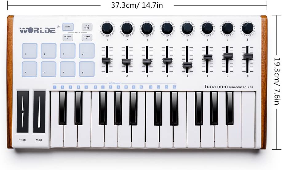 Vangoa Worlde MIDI Keyboard Controller 25 Keys