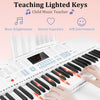 [ON SALE@🇩🇪🇫🇷🇮🇹🇪🇸][available on Amazon]Vangoa Elektronische Klaviertastatur 61 Leucht Mini Tasten mit 3 Unterrichtsmodi, Mikrofon, 350 Töne, 350 Rhythmus, 30 Demos für Anfänger, Weiß