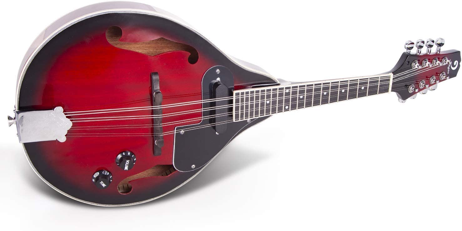 Vangoa VMD40CE-RE Acoustic Electric Mandolin 8 Strings Mahogany Red Sunburst