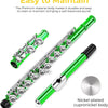 [available on Amazon]Vangoa Closed Hole C Flute for Beginners Kids Student 16 Keys Green