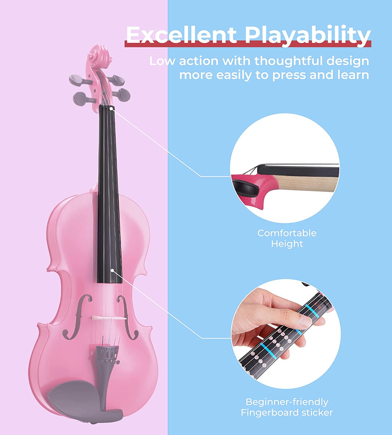Vangoa Acoustic Violin for Beginners 3/4