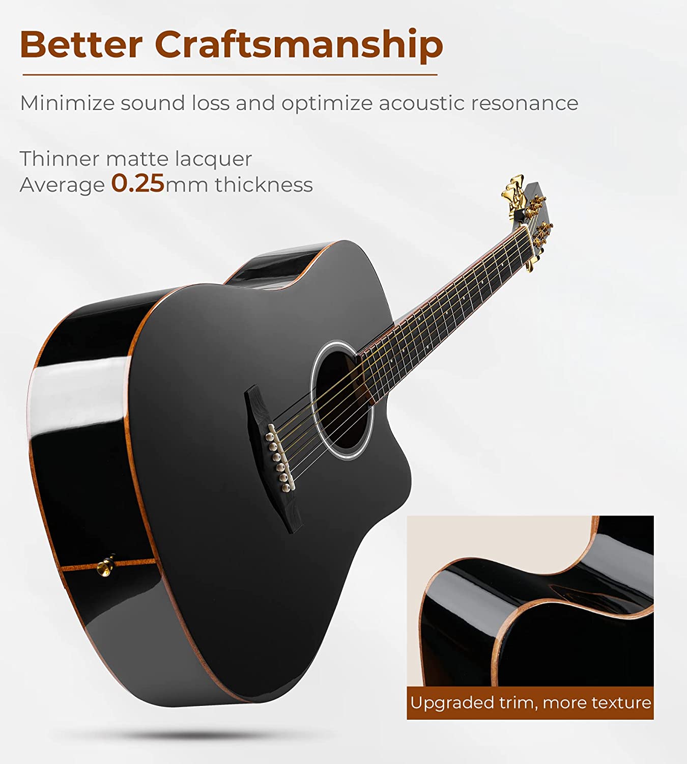 Acoustic guitar store black colour