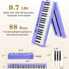 [ON SALE@🇬🇧🇩🇪🇫🇷🇮🇹🇪🇸]Vangoa VGD882 Folding Piano Keyboard 88 Lighted Keys Bluetooth Digital Piano with Semi-Weighted Keys Electronic Piano, Rechargeable, Foldable, Portable, Purple