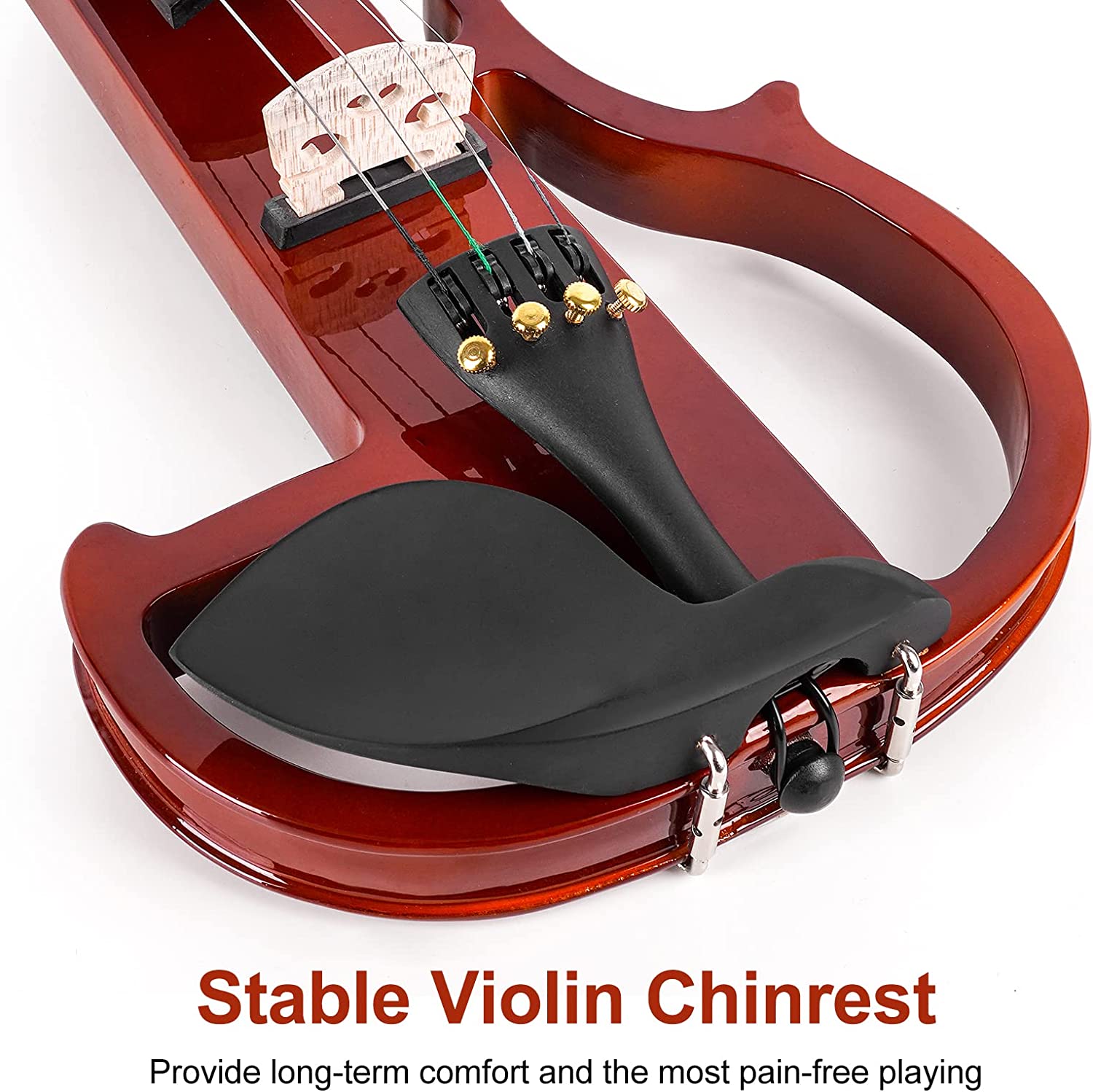 Violon électrique silencieux Vangoa 4/4, taille standard, pour débutants et enfants, en bois massif, kit de démarrage 