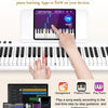 [ON SALE@🇬🇧]Vangoa VGD882 88 Keys Piano Keyboard Foldable Bluetooth Digital Piano with Lighted Keys Semi-Weighted Keyboard Piano, Rechargeable, Portable, White