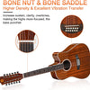 [available on Amazon]Vangoa VGE12-3 12 String Acoustic-electric Guitar Dreadnought Cutaway Sapele Body Natural Gloss