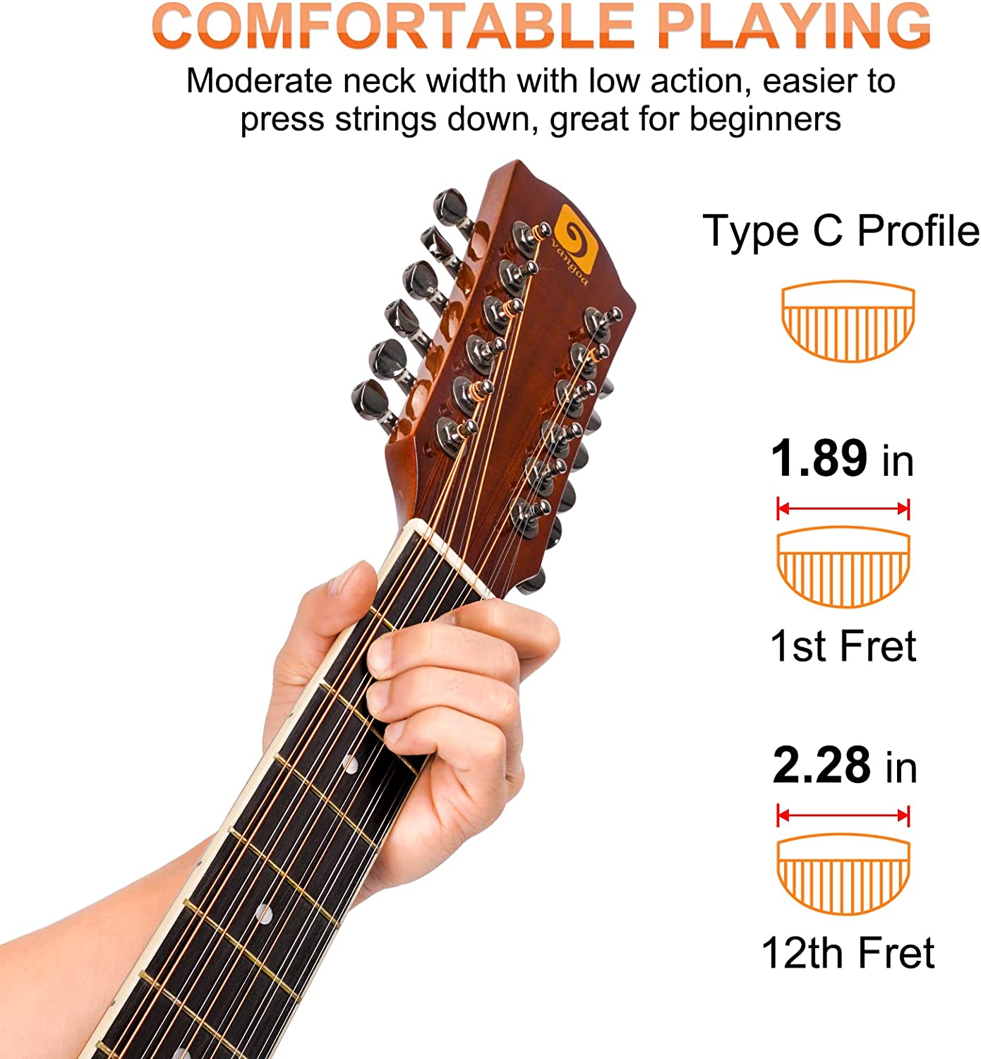 Vangoa 12 string acoustic guitar outlet