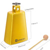 [available on Amazon]Vangoa 7 Inch Cow Bell With Mallet Beater Sticks Gold