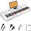 [🇺🇸🇨🇦🇬🇧]Vangoa VGK611 Piano Keyboard with Mini Lighted Keys for Beginner Kids Boy Girl White