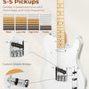 [ON SALE@🇩🇪🇫🇷🇮🇹🇪🇸][available on Amazon]Vangoa E-Gitarre 39 Zoll TELE E-Gitarre Solid Body E-Gitarre Kit mit Tasche, Gurt, Kabel für Anfänger, Weiß