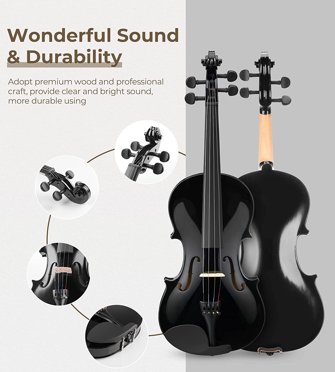 Vangoa 4 4 Acoustic Violin