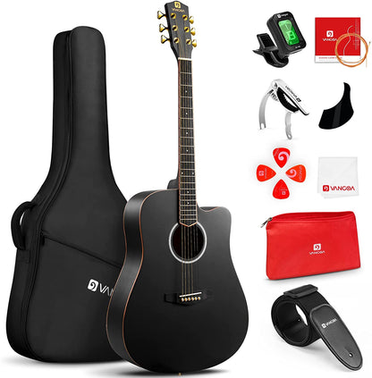 Guitare acoustique Vangoa VG-1 noir mat 41 pouces 
