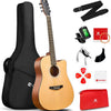 [ON SALE@🇩🇪🇫🇷🇮🇹🇪🇸]Vangoa 4/4 Acoustic Guitar Full Size Spruce Dreadnought Cutaway Folk Guitars with Starter Kit for Adults Teens Beginners, Matte Natural