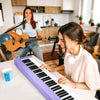 [ON SALE@🇬🇧🇩🇪🇫🇷🇮🇹🇪🇸]Vangoa VGD882 Folding Piano Keyboard 88 Lighted Keys Bluetooth Digital Piano with Semi-Weighted Keys Electronic Piano, Rechargeable, Foldable, Portable, Purple