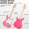 [ON SALE@🇩🇪🇫🇷🇮🇹🇪🇸][available on Amazon]Vangoa Kinder E-Gitarre, 30 Zoll Electric Guitar Starter Kit für Kinder Anfänger mit digitalem Stimmgerät, Kapodaster, Gurt, Saiten, Kabel, Plektren, Schraubenschlüssel Rosa