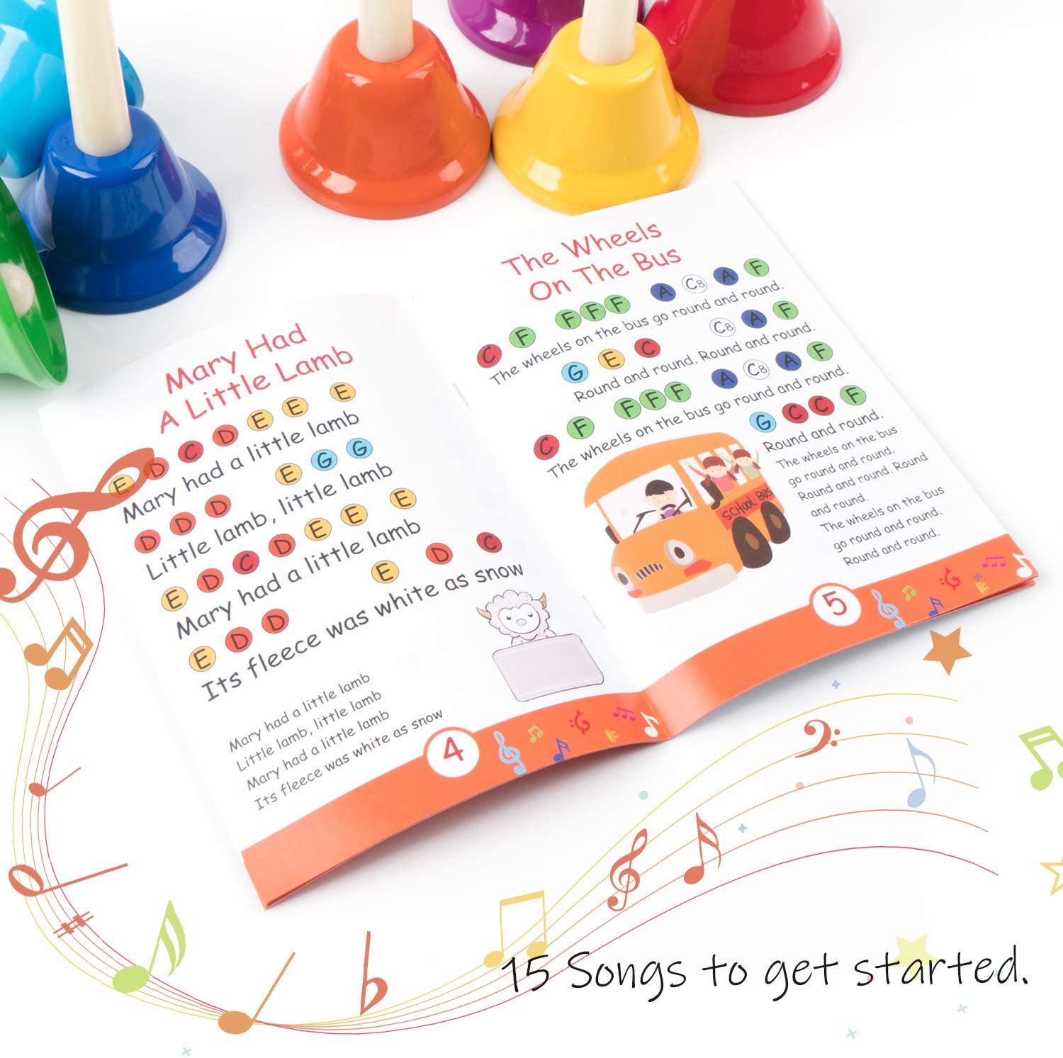 Vangoa Hand Bells Set 8 Note Musical Bells