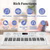 [ON SALE@🇩🇪🇫🇷🇮🇹🇪🇸][available on Amazon]Vangoa Elektronische Klaviertastatur 61 Leucht Mini Tasten mit 3 Unterrichtsmodi, Mikrofon, 350 Töne, 350 Rhythmus, 30 Demos für Anfänger, Weiß