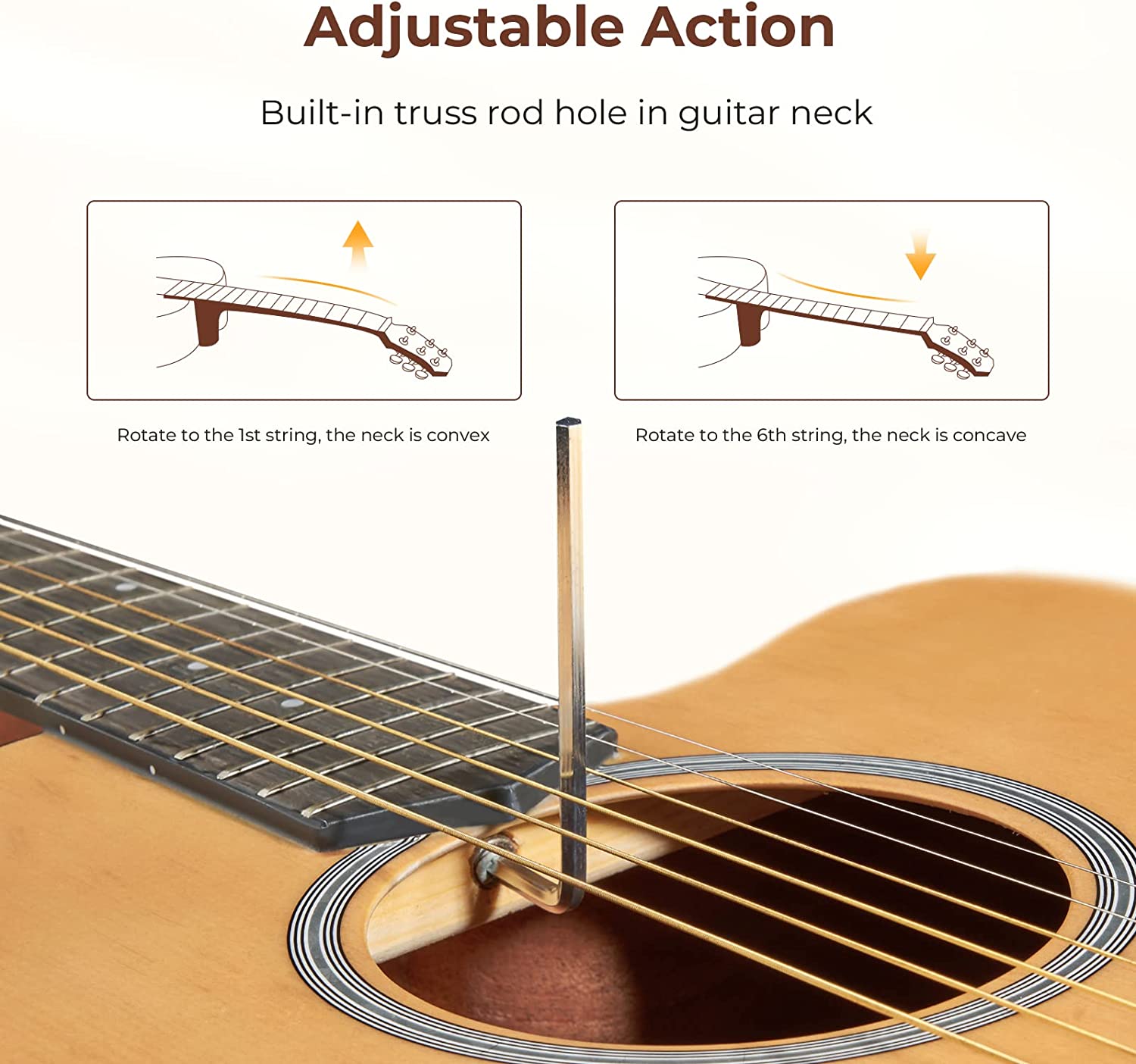 Vangoa VG-1 Matte Acoustic Guitar 41 Inch Right Hand Natural