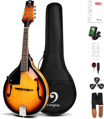 Vangoa Mandoline 8 cordes style A pour gaucher Sunburst 