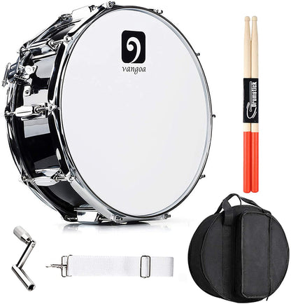 Vangoa Snare Drum Kit 14" x 5.5" with 10mm Padding Carry Bag