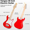 [ON SALE@🇩🇪🇫🇷🇮🇹🇪🇸][available on Amazon]Vangoa Kinder E-Gitarre, 30 Zoll Electric Guitar Starter Kit für Kinder Anfänger mit digitalem Stimmgerät, Kapodaster, Gurt, Saiten, Kabel, Plektren, Schraubenschlüssel Rot