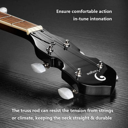Vangoa 5 String Banjo Remo Head Closed Solid Back with beginner Kit 38 Inch